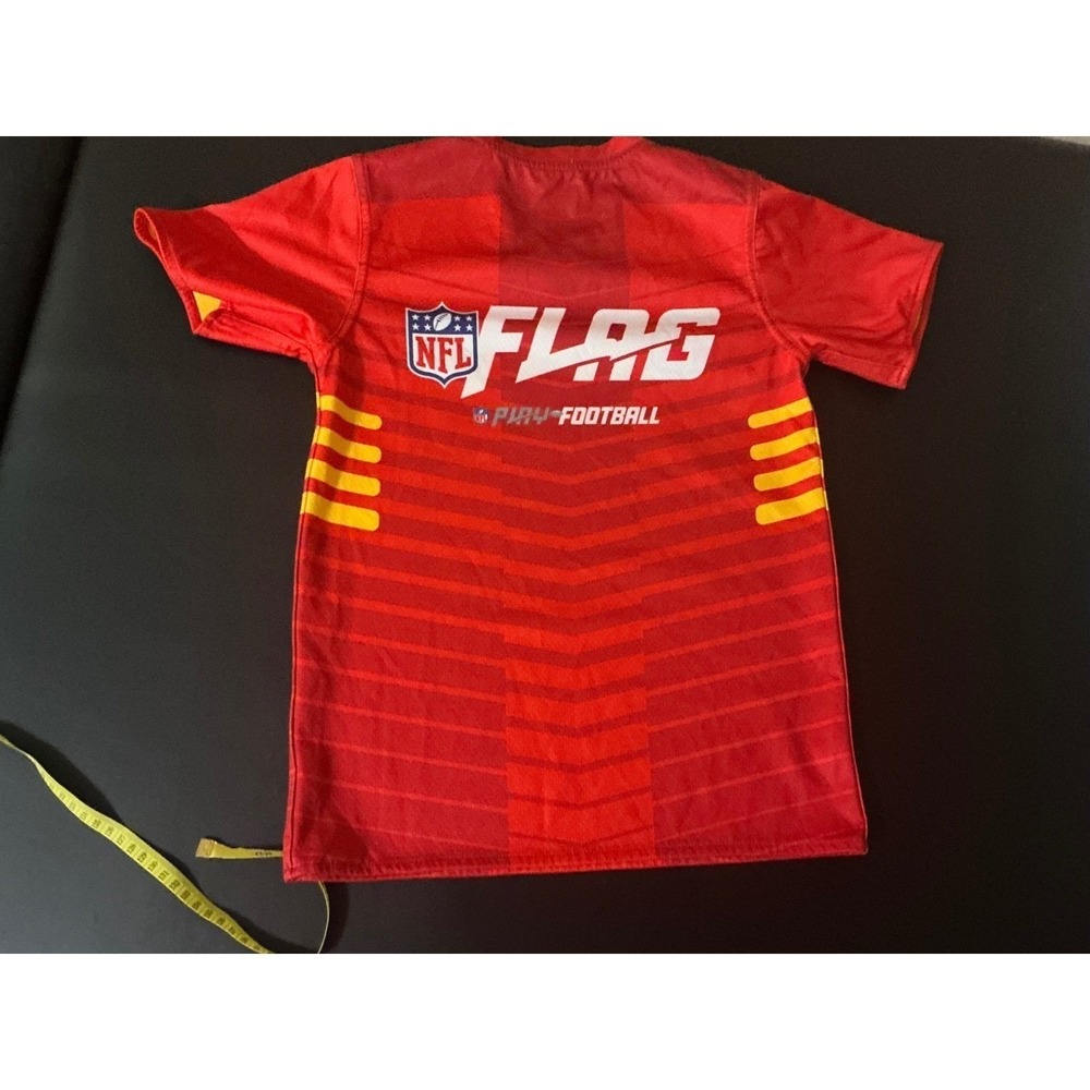 Kids Med Kansas City Chiefs NFL Flag Football Jersey Red Yellow - Picture 2 of 5